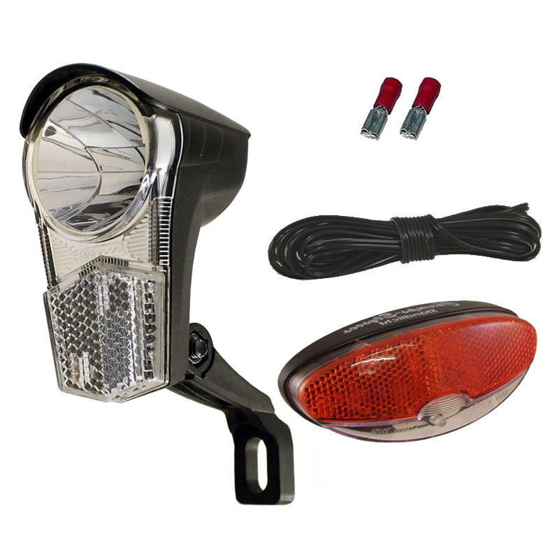 Fahrrad Beleuchtung Set LED Scheinwerfer + Rücklicht für