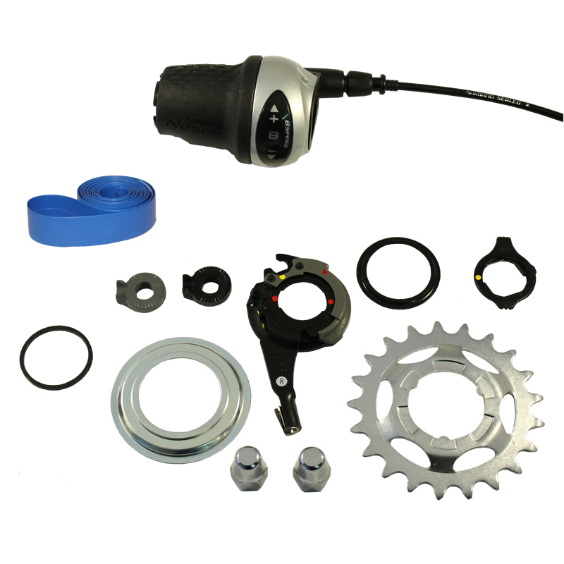 Set Ruote 28'' Con Mozzo A Dinamo Shimano Nexus Inter-8 - Cerchi Ryde ZAC2000, Raggi Inox, Cambio A 8 Velocità
