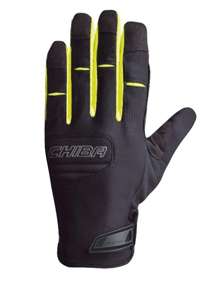 CHIBA Mountainbikehandschuhe Fahrradhandschuhe vollfinger Titan schwarz/neongelb