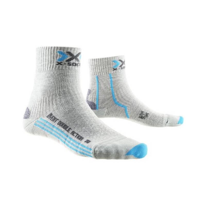 X-Socks Damen Socken Double Invent Low Cut smu grau/türkis Gr.39/40