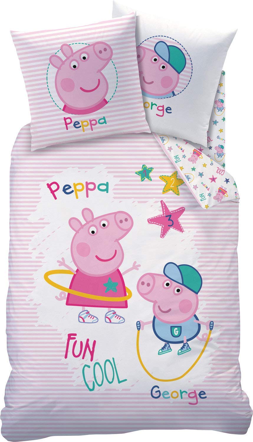 Indexbild 5 - Peppa Wutz Kinderbettwäsche Peppa Pig 135X200 Baumwolle Mädchen Bettwäsche Set