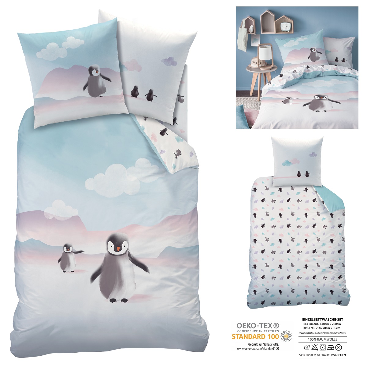 DreamCatcher cama para niños ropa socio lavado de cama Sábanas set 135x200 80x80 nuevo 