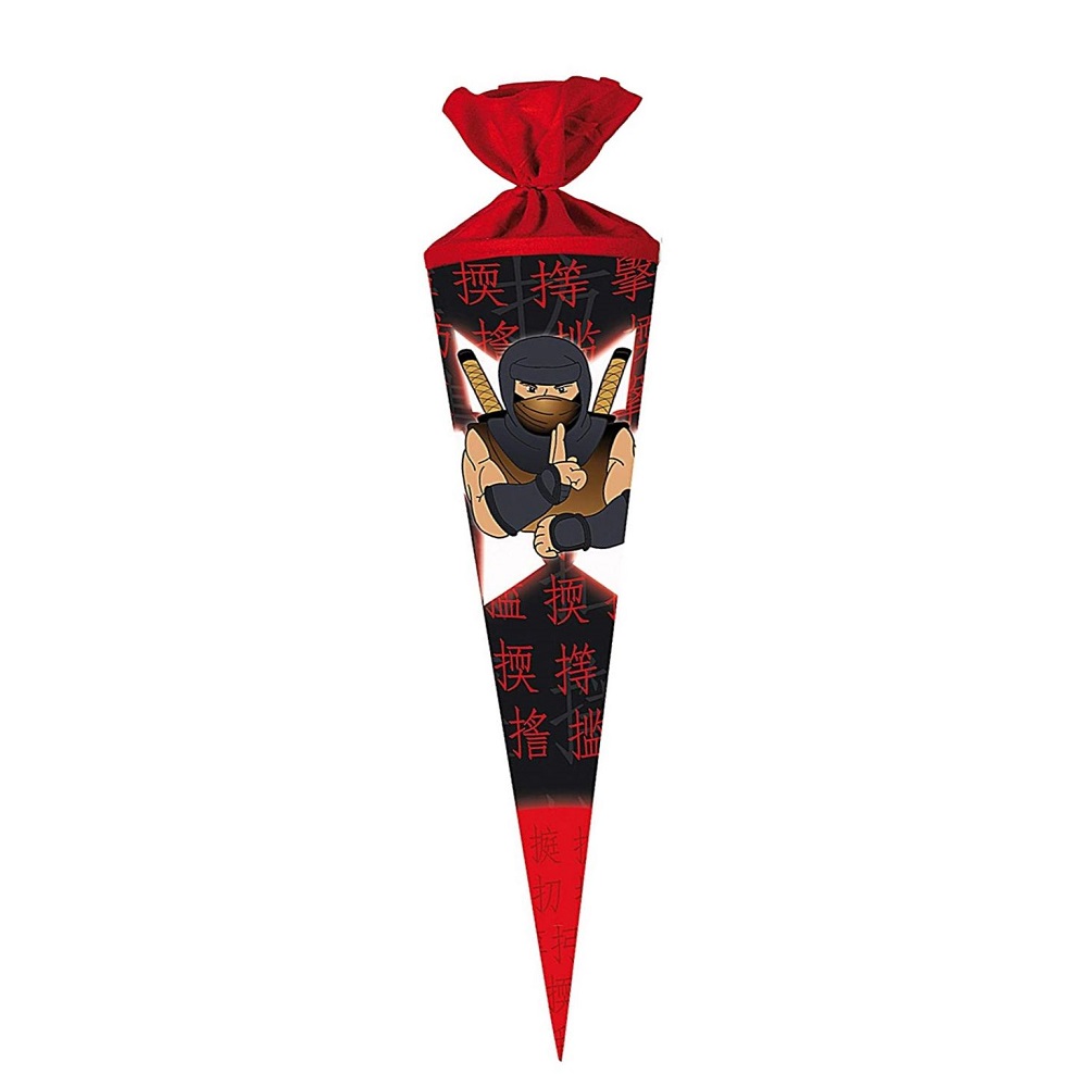 Nestler Schultüte Zuckertüte Ninja Fighter Rot 70cm zum Schulanfang