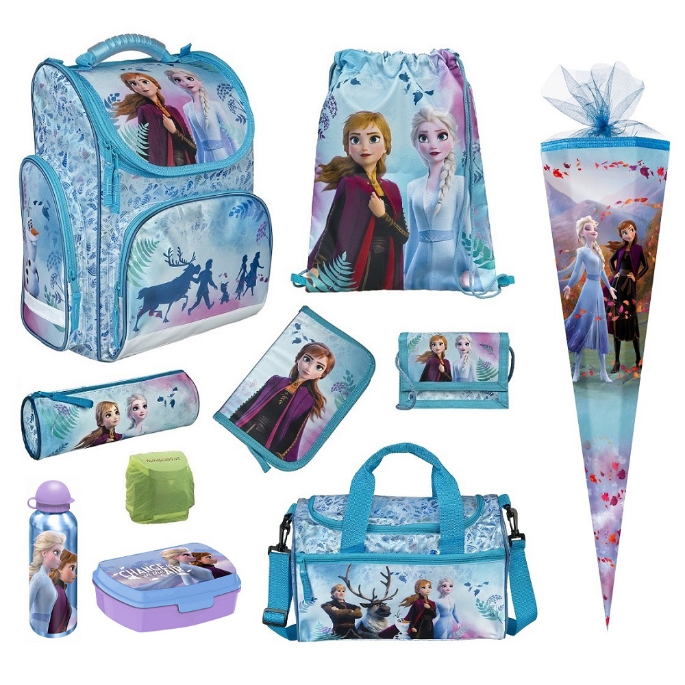 Disney Die Eiskönigin Schulranzen Set 10-teilig mit Sporttasche und Schultüte für Mädchen