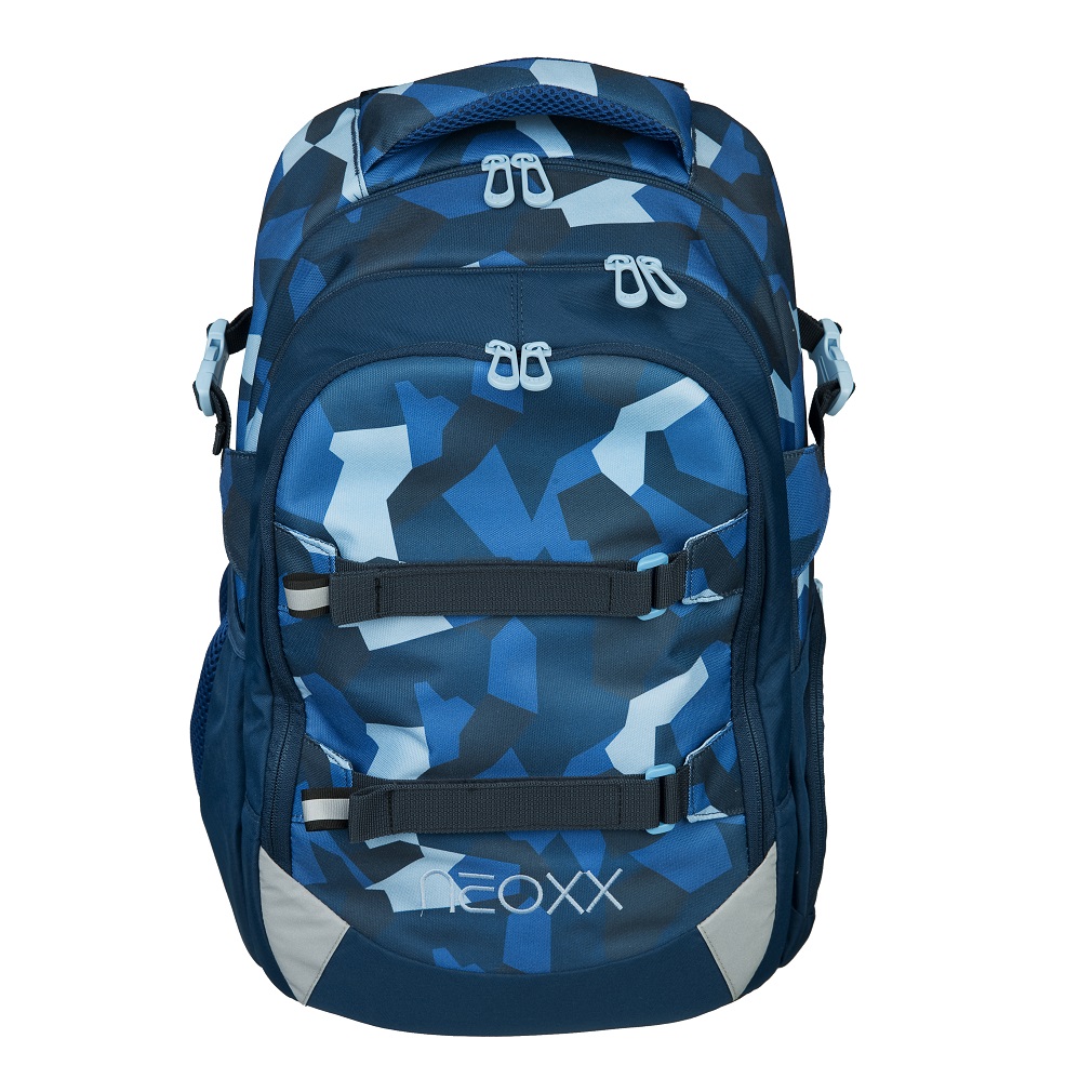 NEOXX Active Schulrucksack Camo nation 3tlg. Set mit Schlamperbox und  Regenschutz