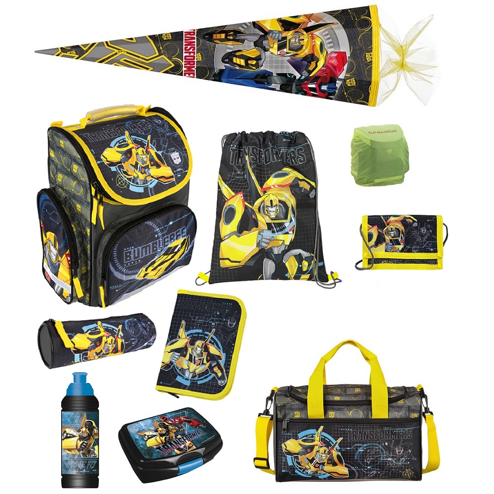 Transformers Schulranzen Set 10-teilig mit Sporttasche und Zuckertüte