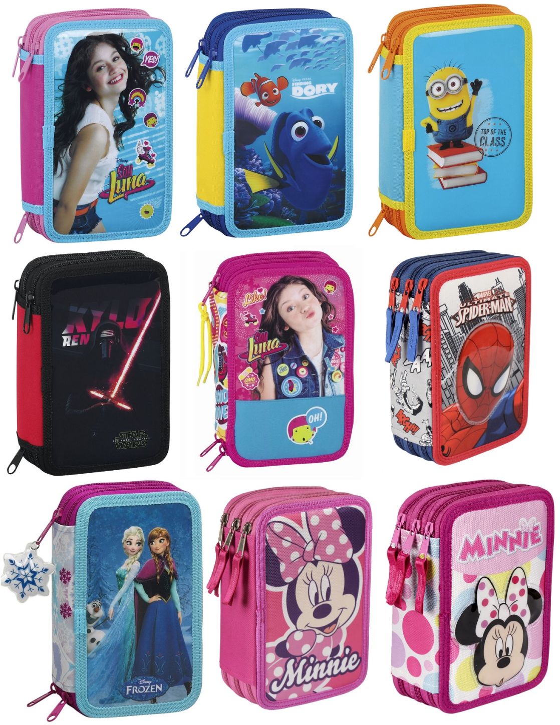 Derform Fußball Federtasche - 3 Fach Mäppchen Mit 43 Teilen