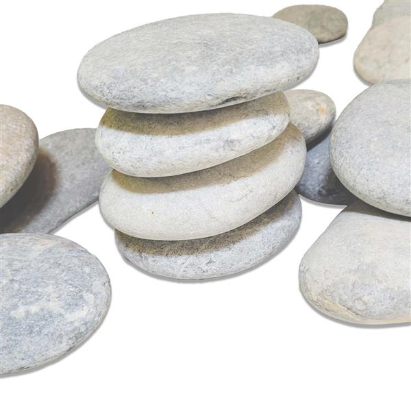 Flat stone grey creme flacher bemalbarer Kies