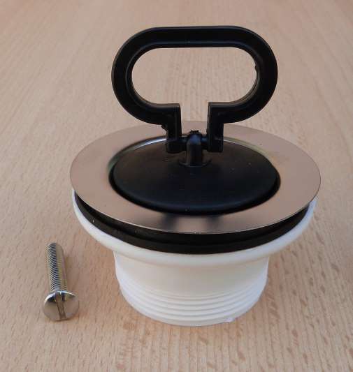 Ablaufventil  1 1/2" x 70mm mit Stopfen / Kunststoff (9635#