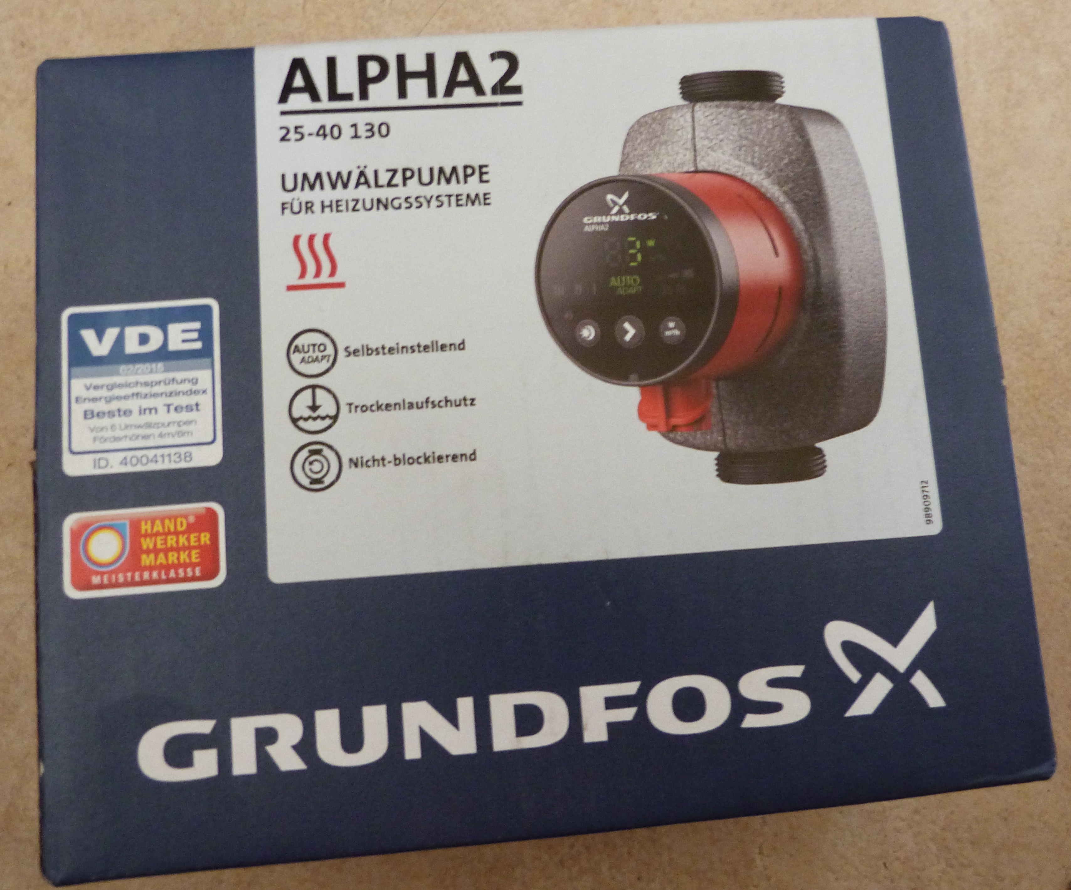 Hocheffizenzpumpe Grundfos Alpha 2 25- 40 / BL 130mm (9741#
