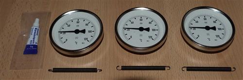 Anlegethermometer Set 3x Metallausführung Ø80mm -120°C + Wärmeleitpaste(5926#