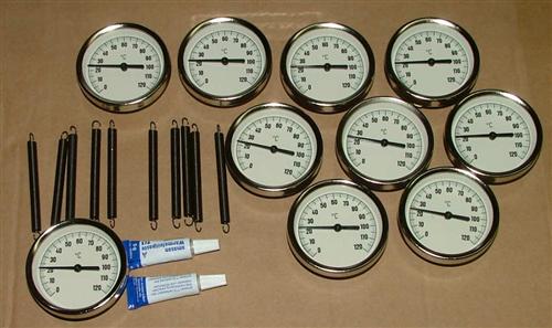 Anlegethermometer Set 10x Metallausführung Ø63mm -120°C + 2xWärmeleitpaste(5551#