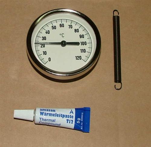 Anlegethermometer Metallausführung Ø63mm -120°C + Wärmeleitpaste (5542#