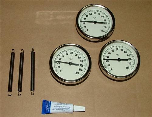 Anlegethermometer Set 3x Metallausführung Ø63mm -120°C + Wärmeleitpaste(5544#