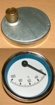 Anlegethermometer Ø 63mm exentrisch blau 20-100°C (376#