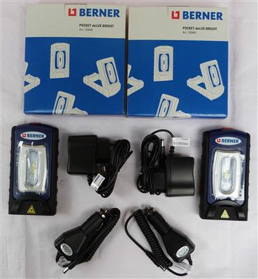 BERNER 2 x Pocket Delux Bright SUPER LED + 2 x Autoladestecker (7823#