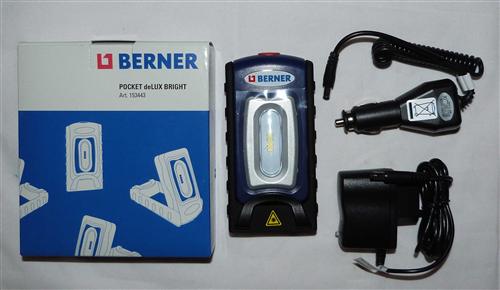 BERNER Pocket Delux Bright SUPER LED Leuchte + Autoladestecker (7725#
