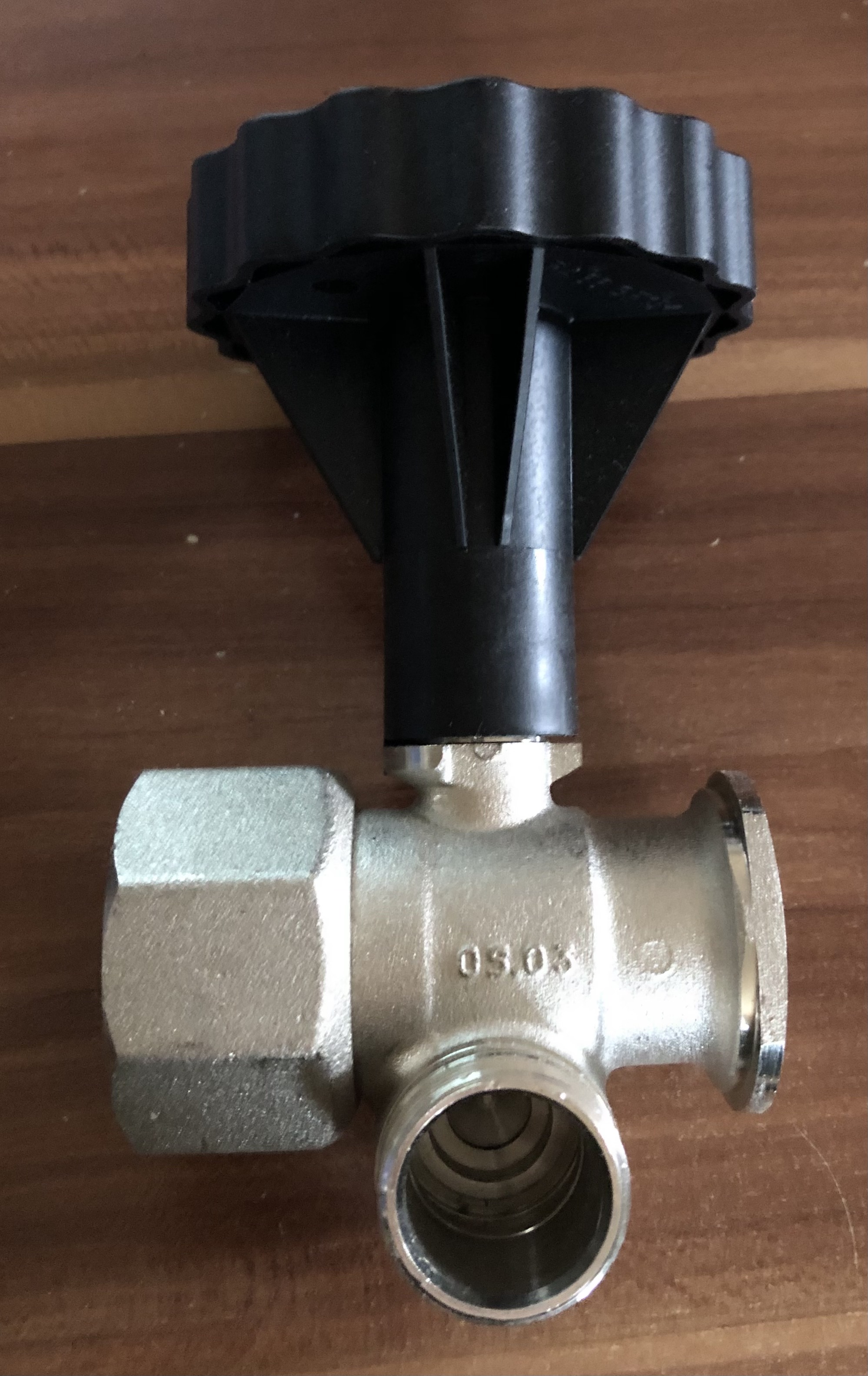 Thermometerpumpenkugelhahn 1 1/4" IG DN 25 Flansch 1"  Überströmanschluß (11644#
