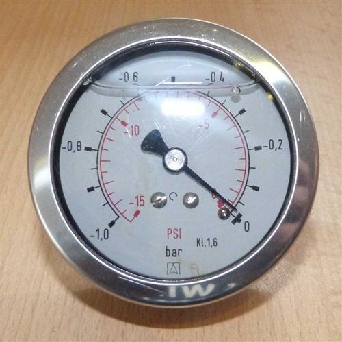 Glyzerin Manometer -1 bis 0 Bar / axial  Ø 63 mm / 1/4"AG  (7230#