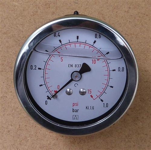 Glyzerin Manometer 0 bis 1,0 Bar / axial  Ø 67 mm / 1/4"AG  (8239#