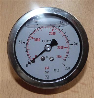 Glyzerin Manometer  0 bis 250 Bar / axial  Ø 67 mm / 1/4"AG  (7231#