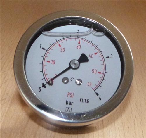 Glyzerin Manometer 0 bis 4 Bar / axial  Ø 67 mm / 1/4"AG  (7226#