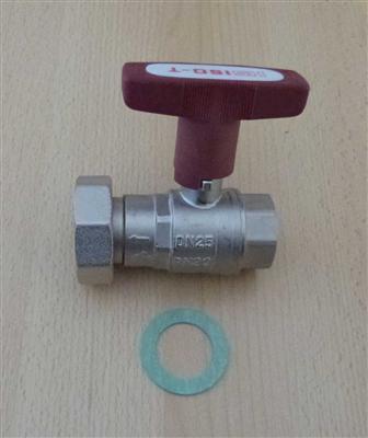Isolierpumpenkugelhahn HS ISO-T 1" DN 25 mit Rückschlagventil (6756#