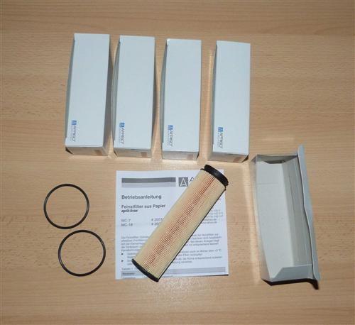 Heizölfilter Opticlean MC18 Sparpaket / 5 Stk.+ 2Gummis für Filtertasse (6623#