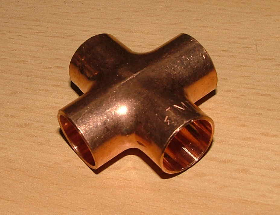 Kupfer - Lötfitting, Kreuzstück  18 mm (3010#