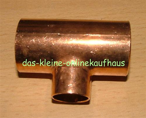 (577#)Kupfer T-Stück reduziert / 22x15x22mm/1Stck