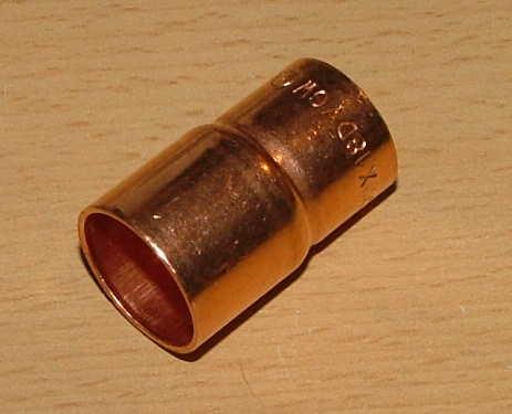 (630#) Kupfer Absatznippel /I-A/22 x 15 mm/DVGW zugel.