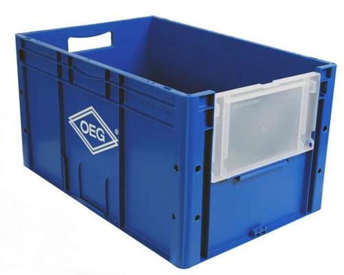 Lagerbox blau 3Stück mit Klappe 594 x 396 x 320mm => Stapelbar (10978#