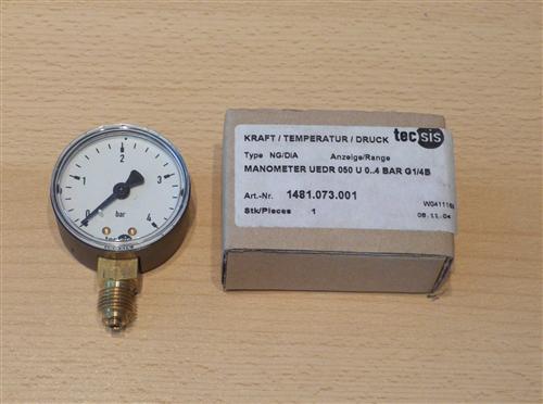 Manometer 0-4 Bar / Axial Durch.50mm / 1/4"AG (3324#