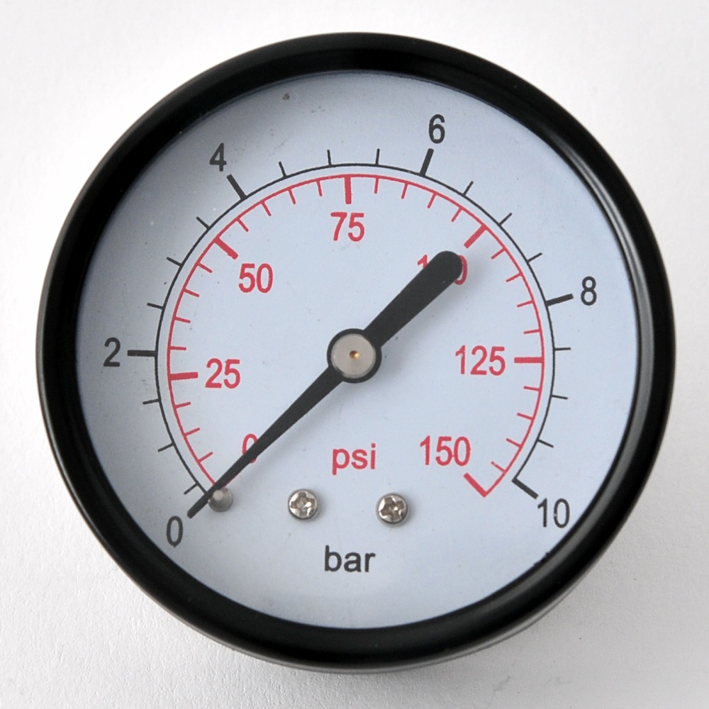 Manometer 010 Bar Axial oder Radial Ø40 oder 50mm Metallgehäuse 1/8" 1