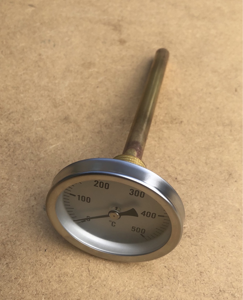 Holzbackofen / Pizzaofenthermometer incl Tauchhülse 0-500°C 150mm Fühler (11131#