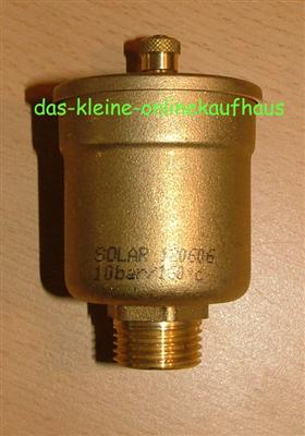 SOLAR Schnellentlüfter 3/8"AG  bis 150°C (5230#