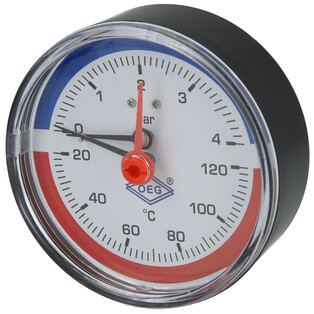 Thermomanometer axial ø 80mm  0-4bar  20 -120°C (11602#