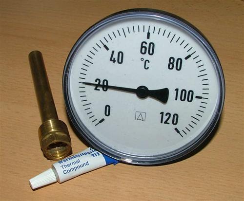 Zeigerthermometer Ø100mm Plast /100mm Tauchh.-120°C/ Wärmeleitp.(5244#