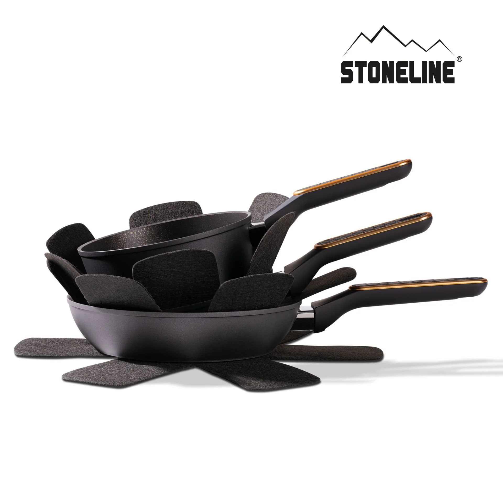 STONELINE Topf-Set, Aluminium, (Set, 14 tlg., Bratentopf 22 cm, je 1 Kochtopf 18/20 cm, je 1 STONELINE Topf-Set, Aluminium, (Set, 14 tlg., Bratentopf 22 cm, je 1 Kochtopf 18/20 cm, je 1