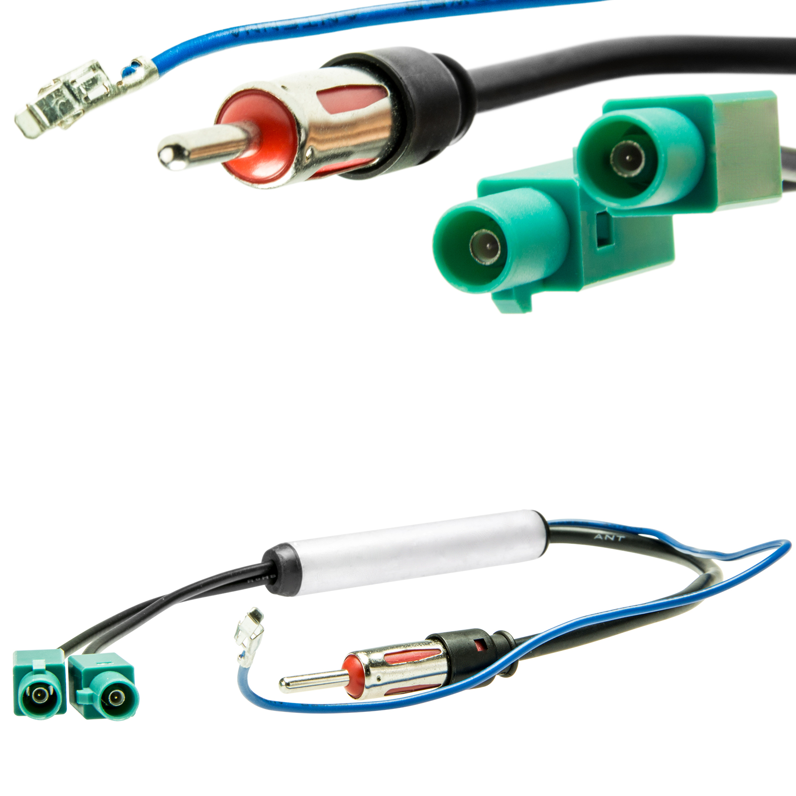 Hikity Autoradio AM FM Antenne Fakra Adapter DIN Stecker Auf Dual Fakra