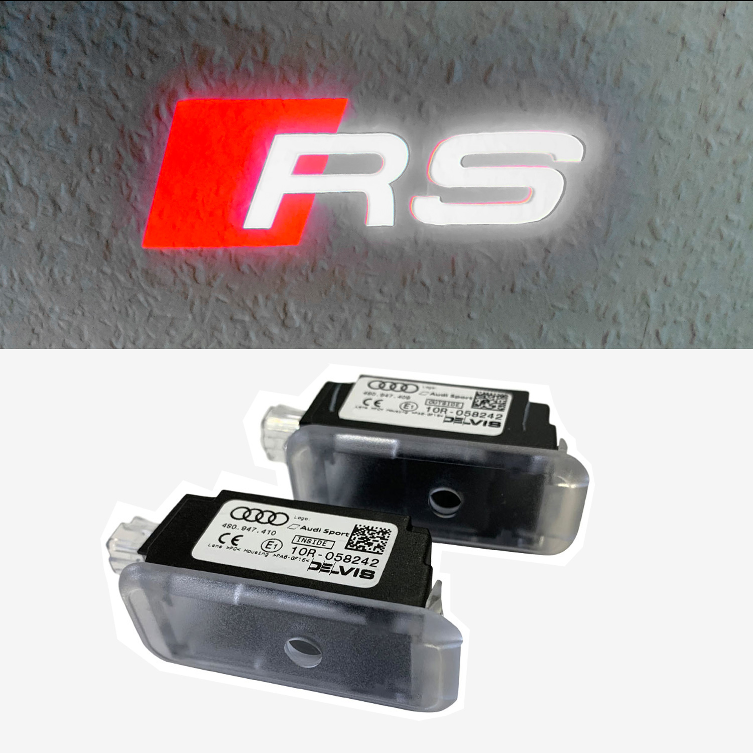 2x Original Audi Rs LED Courtesy Lights Door Logo Projector for