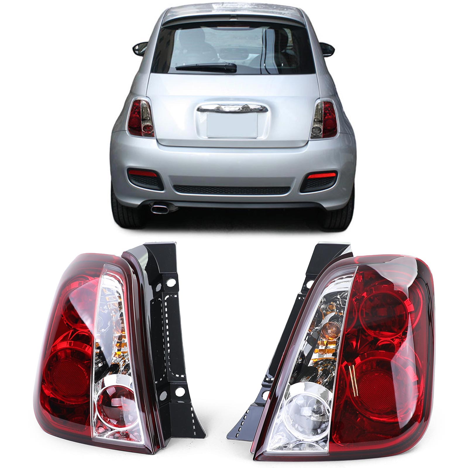 For Fiat 500 Type 312 Since 2007-2015 Rear Lights Left+Right IN