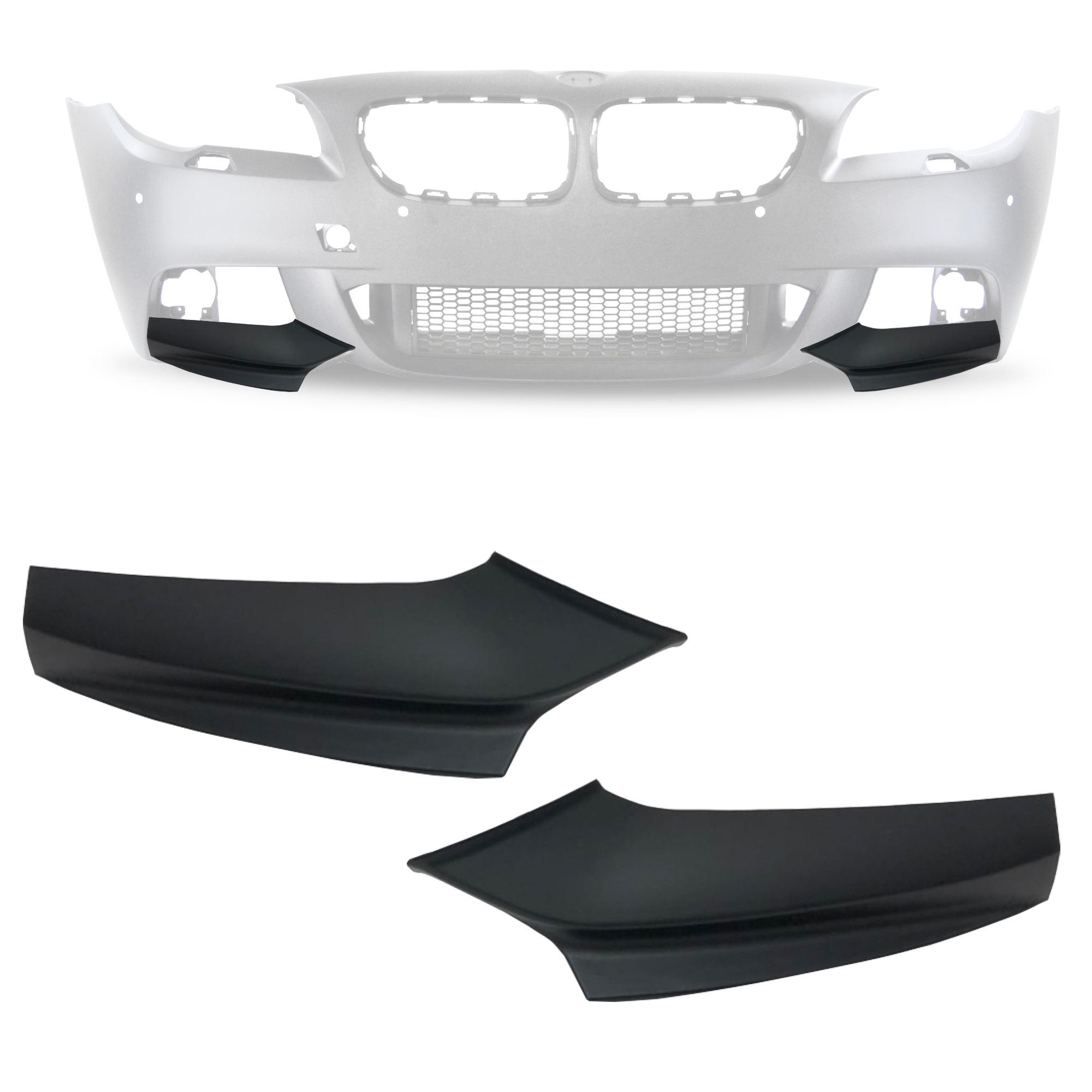 For BMW F10 / F11 Performance front bumper spoiler, black