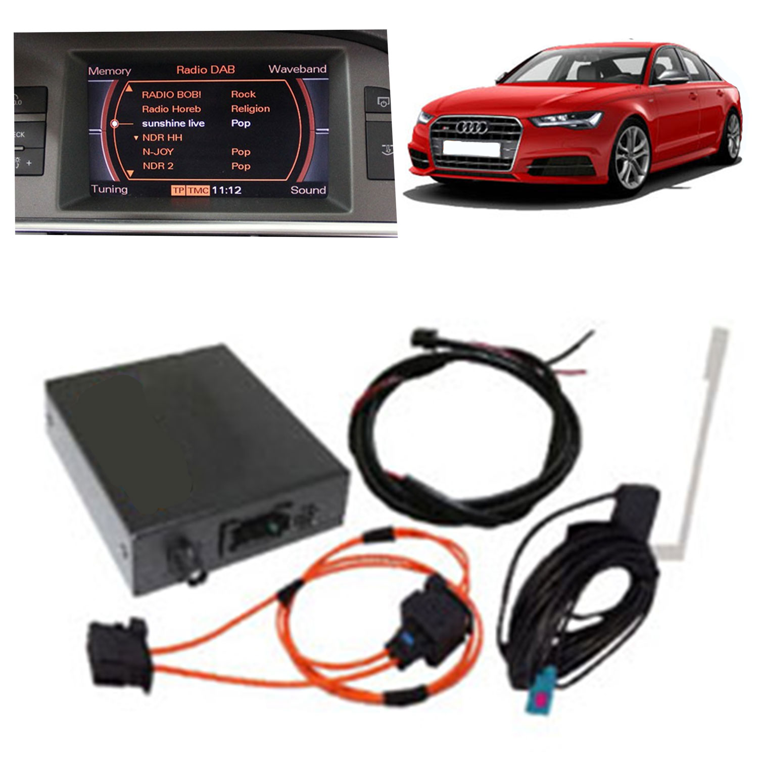 Für Audi A4 B8 A5 8T A6 4F Q7 DAB DAB+ KOMPLETT Digital Radio + Antenne MMI  2G