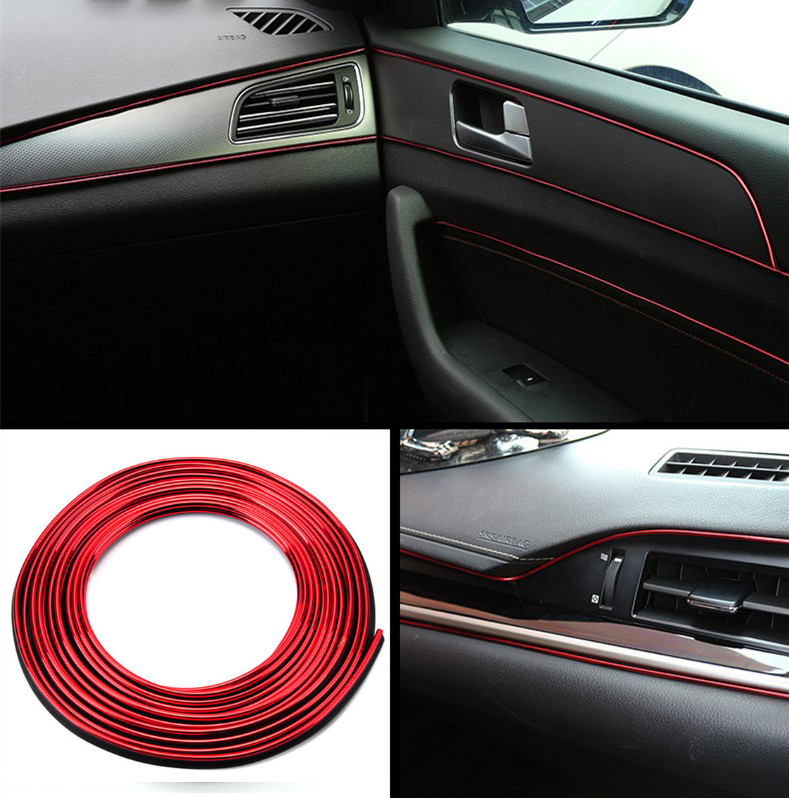 Decorative Trim IN Metallic Red 5m Roll Car Interior