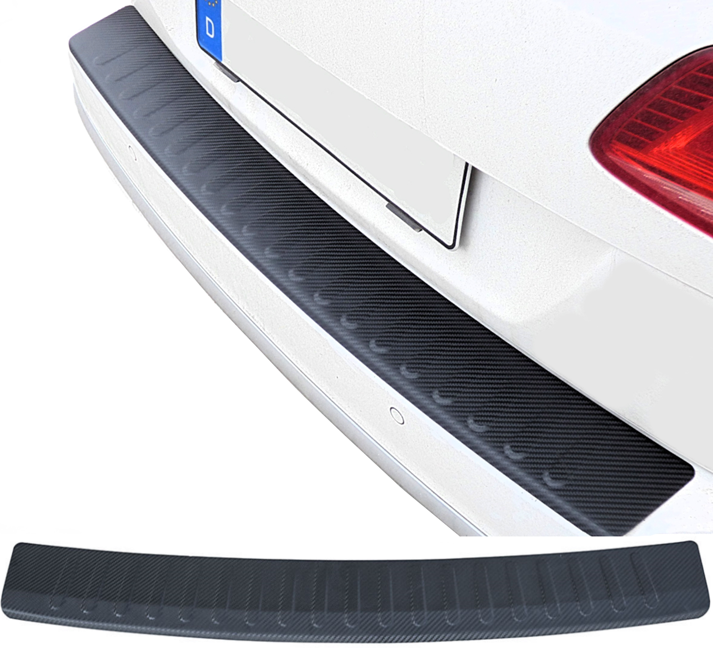CARBON Optik Qualitäts Ladekantenschutz Schutz für VW Tiguan II AD ab 2016
