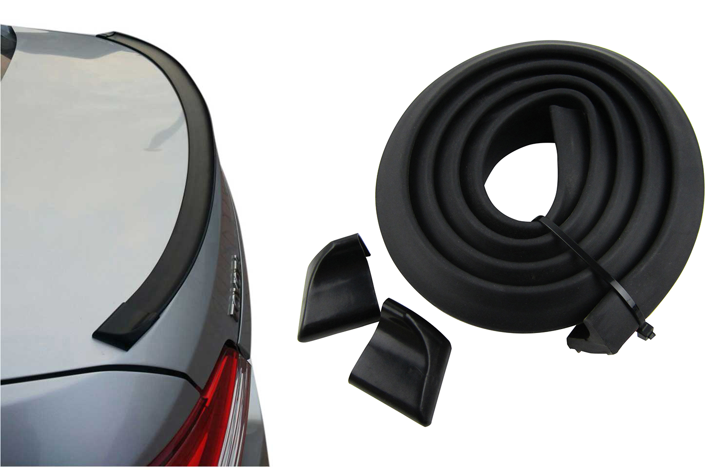 Super Eight Universal Black Bumper Trasero Lip Trunk Spoiler Protector de difusor Trasero Car Styling para Skoda Octavia para Benz,Negro,A