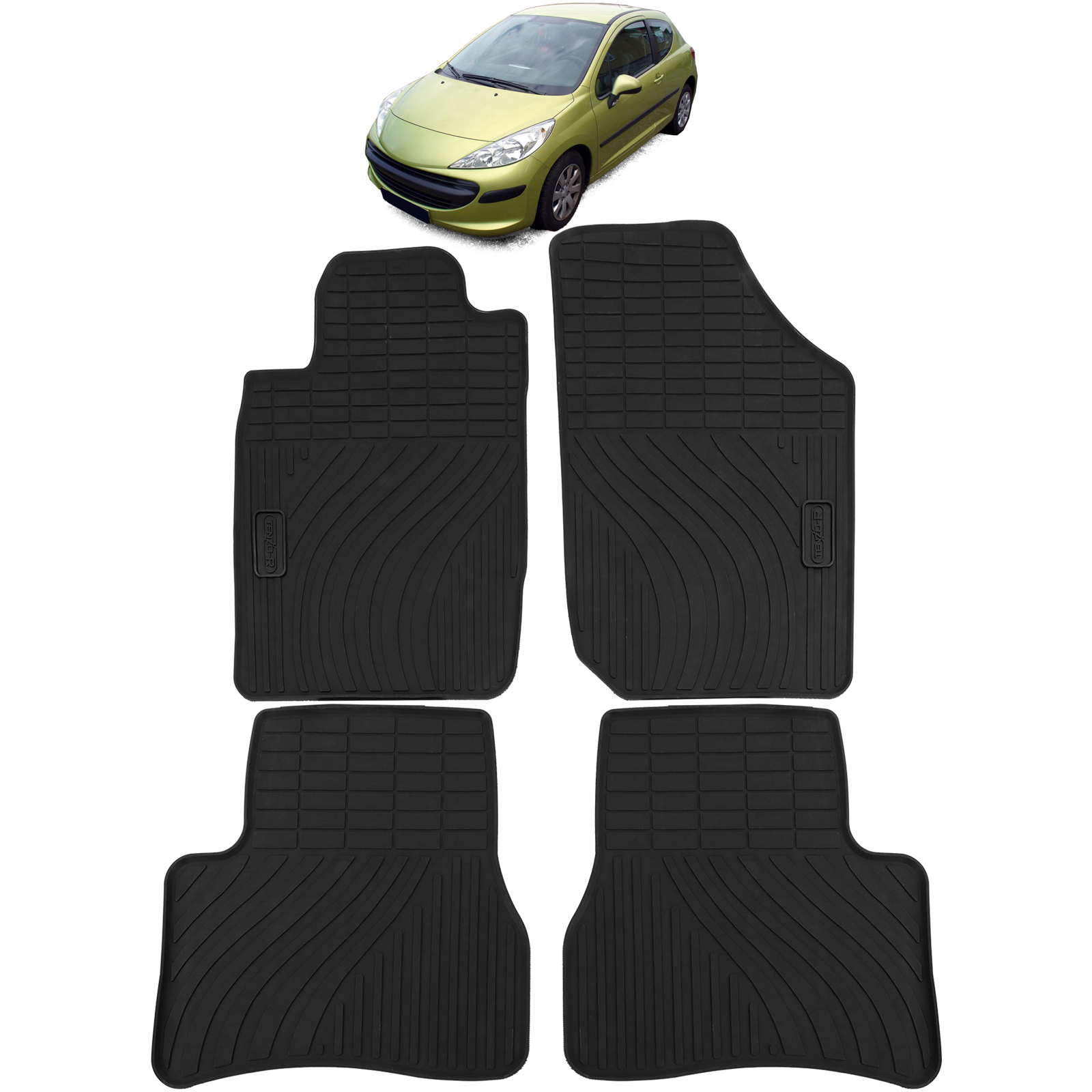 Premium rubber floor mats for Peugeot 207 type WA WC from 20062014