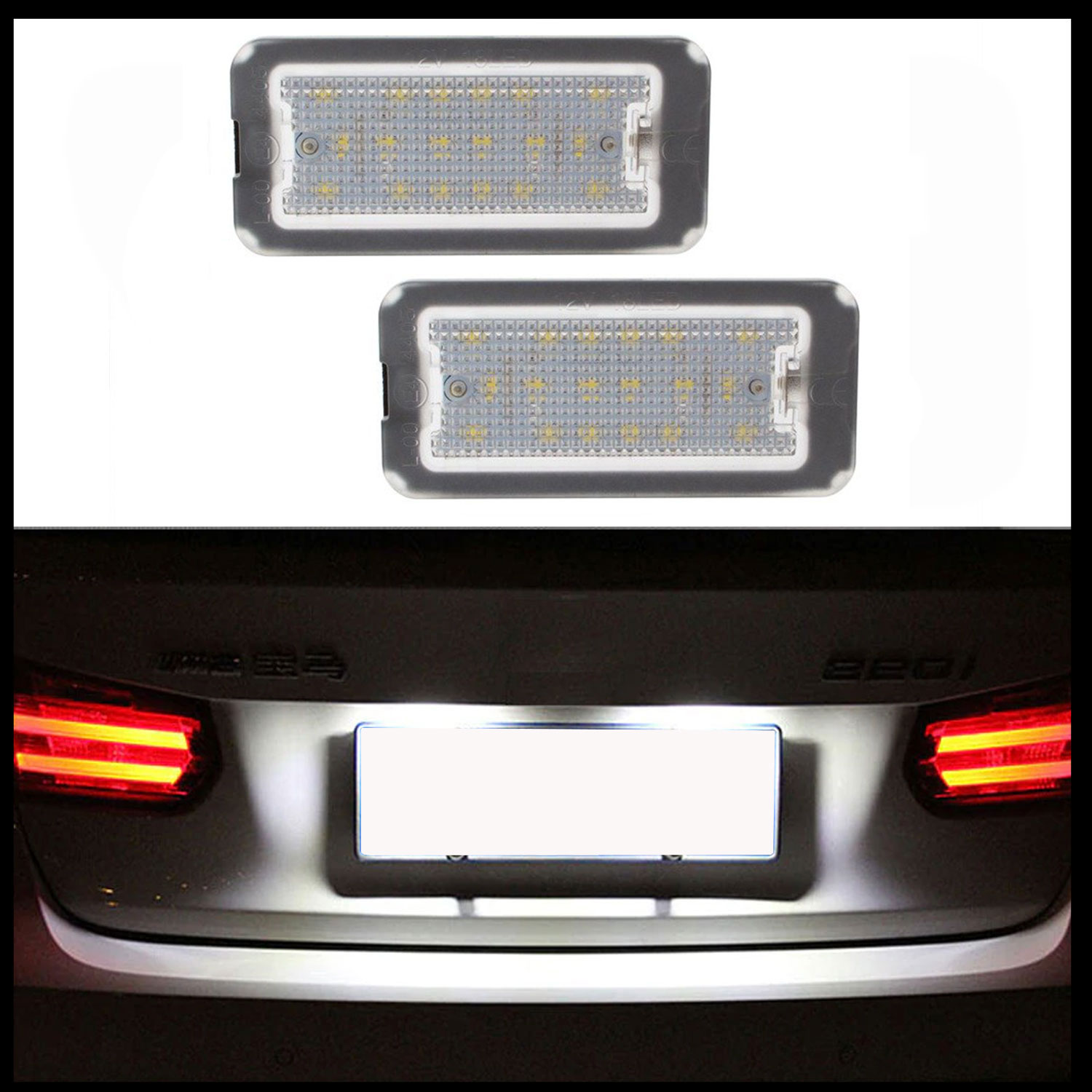 2x LED License Plate Light Module For Fiat 500 500C Cabriolet Canbus Error Free