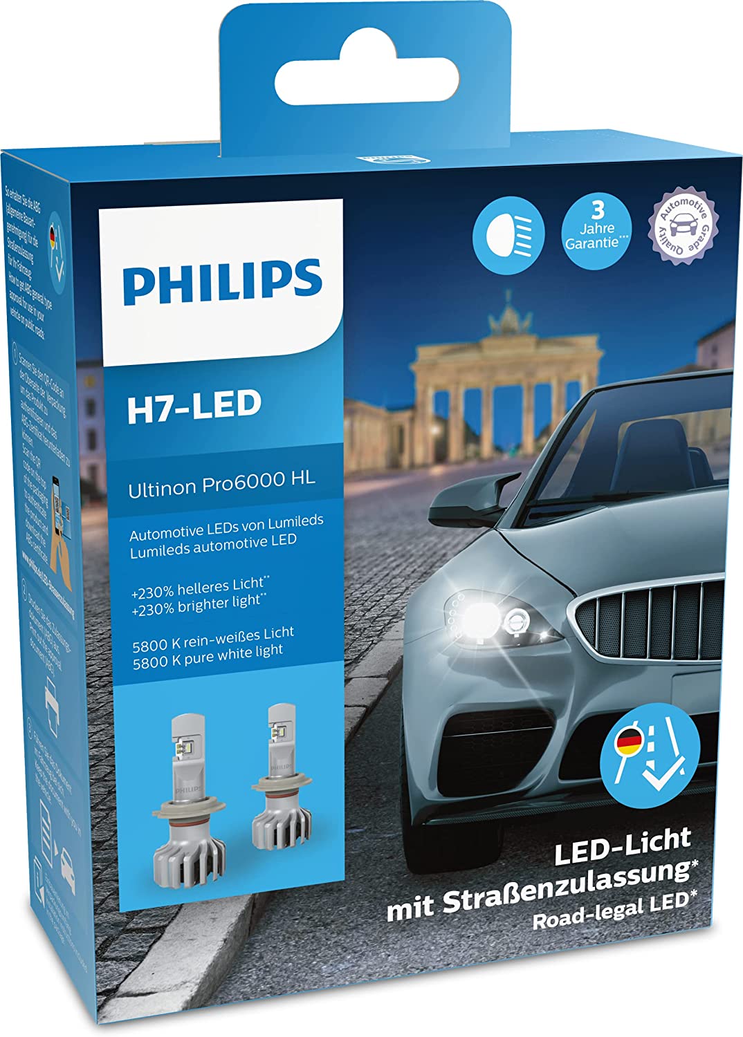 Original Philips Ultinon Pro6000 H7 LED Approval Germany Austria ( Abg )